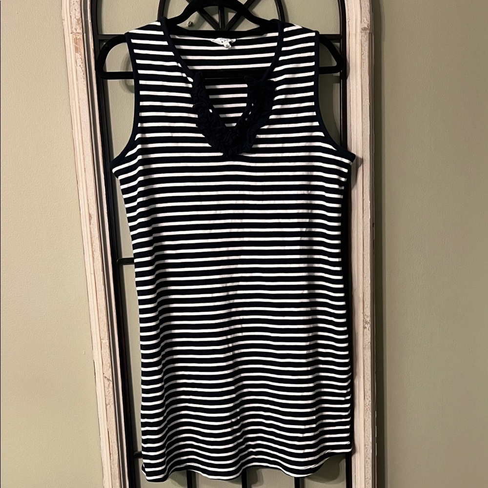 Crown & Ivy Black and White Striped Mini Dress